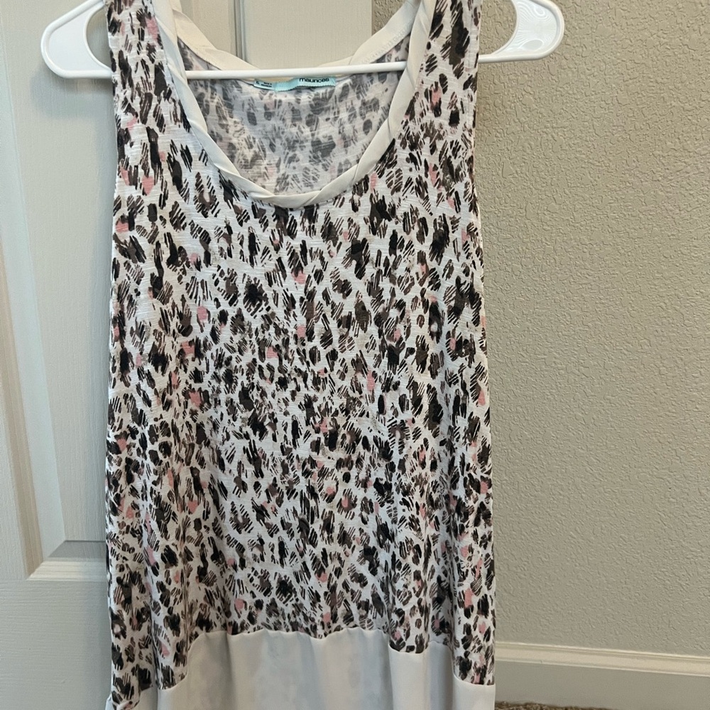 Black and White Asymmetrical Sleeveless Tank Top